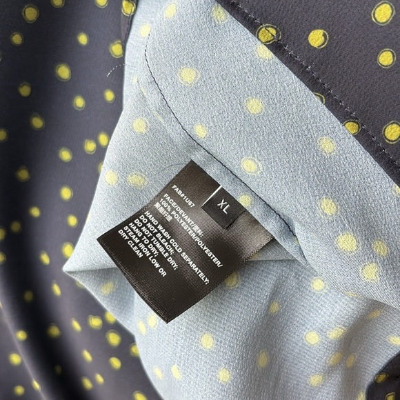 Lafayette 148 Doha Navy & Green Polka Dot Shirt Dress Size XL - Picture 9 of 10